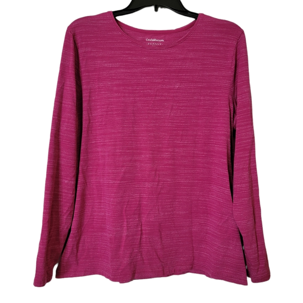 Croft&Barrow heather hot pink classic tee